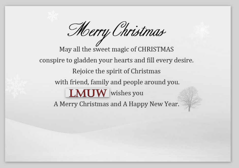 MERRY XMAS WISHES FROM AVS BY LMUW